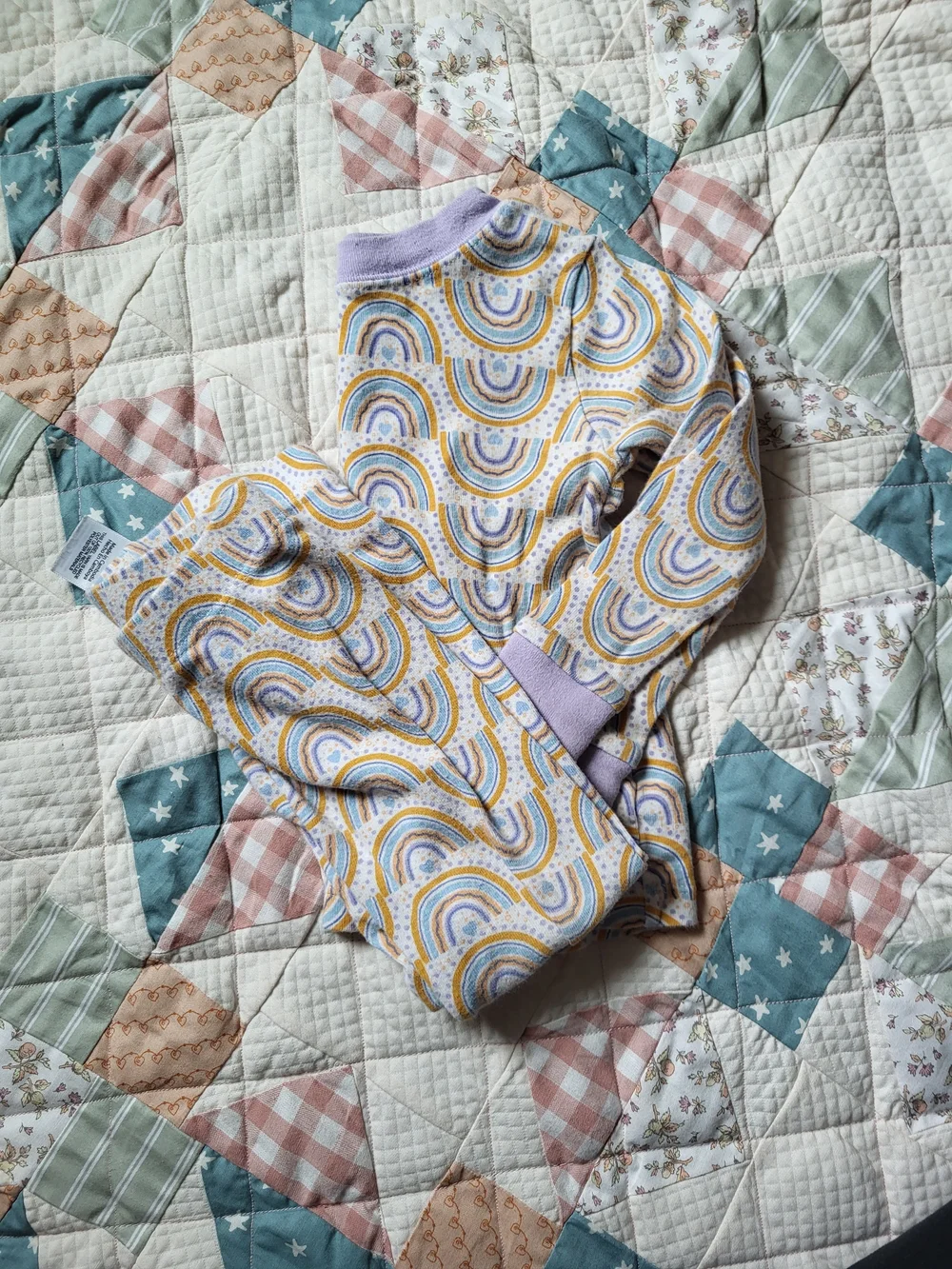 Wonder nation Rainbow Print Kids Matching Long Sleeve Pajama Set